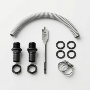 Kit Raccord Cuves - 50 cm Tuyau Souple Blanc + Mèche 26 mm - Fabrication française