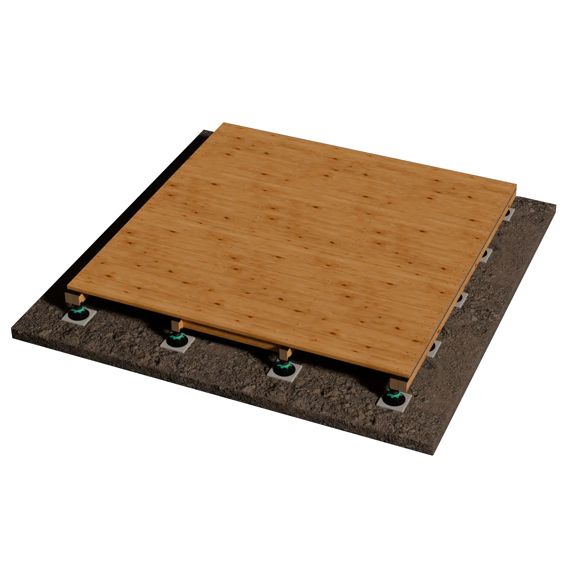 Comment poser une terrasse bois : la méthode complète (préparation, pose, finitions) 4 Pose des lames de terrasse bois pin autoclave classe 4 sur lambourdes et plots, espacement de dilatation respecté