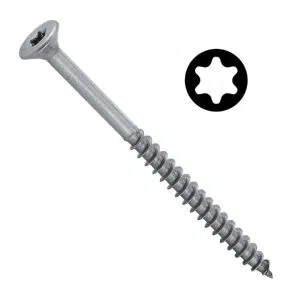 Vis inox A2 5×60 mm pour terrasse bois - Tête fraisée Torx - Calibrée Endurance+