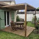 Pergola bois à Le Taillan-Médoc (33) réalisée avec un kit Cover Green - vue 3