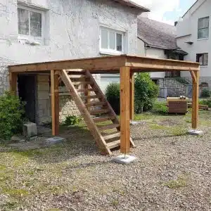 Terrasse bois à Duclair (Seine-Maritime, 76) réalisée avec un kit Cover Green