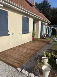 Terrasse bois à Wissant (62), réalisation Cover Green en kit